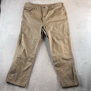 Duluth Trading Co Heavyweight Fire Hose Fit Pants Mens 42x30 Fits 40x29 Beige